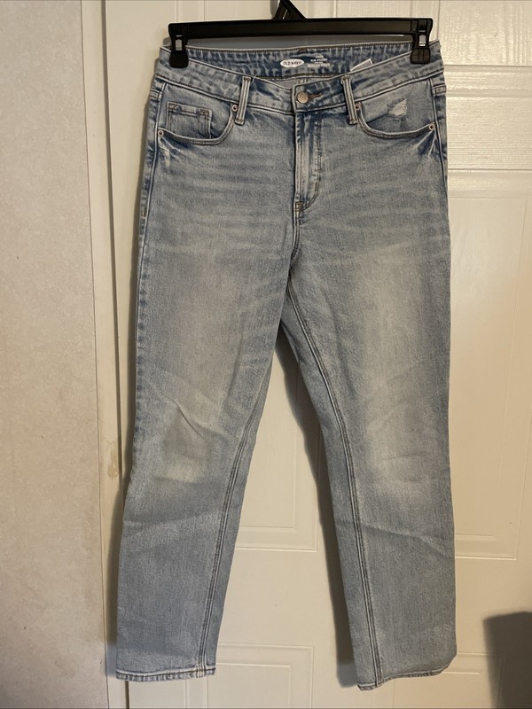 Old Navy Jeans Size 6 HiRise Power Slim Straight Lt Blue Wash Denim Secret Slim