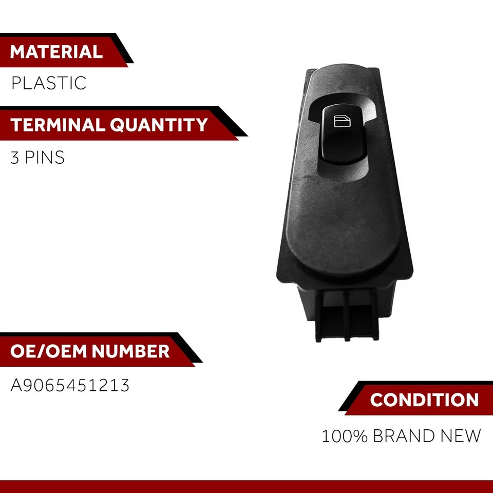 Interruptor ventana consola botón eléctrico lado derecho mercedes sprinter 906 2007-2016 Foto 4 de 4
