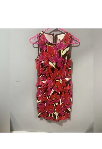 Abito tubino floreale Kate Spade Peplum Rio taglia 4 cocktail resort romantico femminile