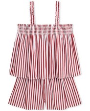 Polo Ralph Lauren Big Girls Striped Cotton Poplin Top  Short Set - Red Size 16