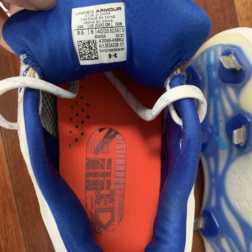 UA Under Armour Glyde MT Softball Cleats - WHITE & BLUE SIZE 8.5 - 第 8/9 張圖片