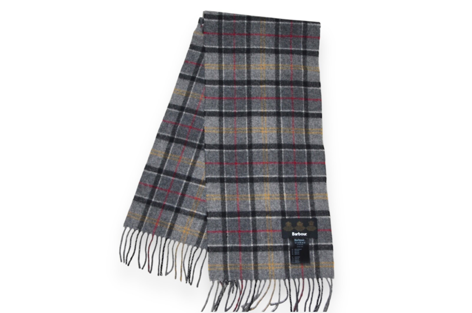 Barbour Scarf Wool Gray Tartan England Classic One Size