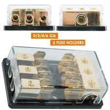 Audiotek 0/2/4 Gauge 4 Way 4/8 Gauge AGU Fuse Block AWG Marine Grade 12V OUTPUT