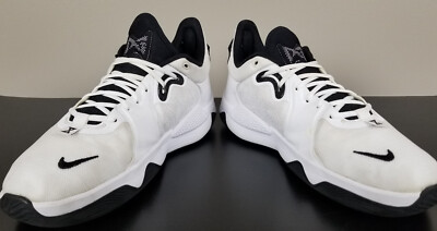 NIKE PG 5 TB PAUL GEORGE WHITE BLACK BASKETBALL SHOES OREO  display picture 1