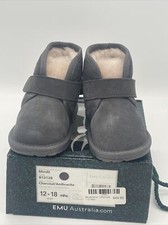 Emu Australian Sheepskin Boots Age 12-18 Months Mindil Charcoal CS3 New