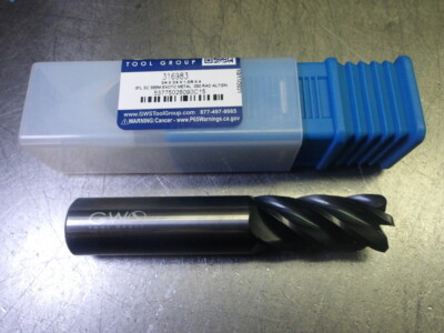 GWS 3/4'' 5 Flute Carbide Variable Helix Endmill .09'' R 316983 (LOC3648B)