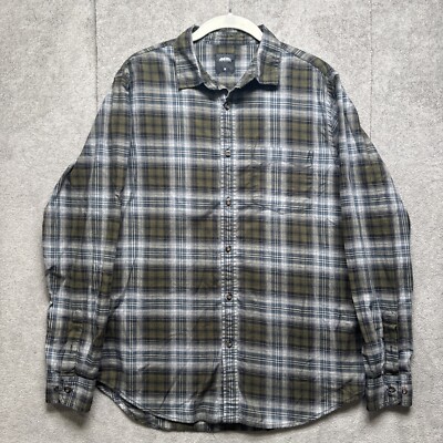 Burton Menswear London Shirt Mens Medium Plaid Button Up Long Sleeve | eBay