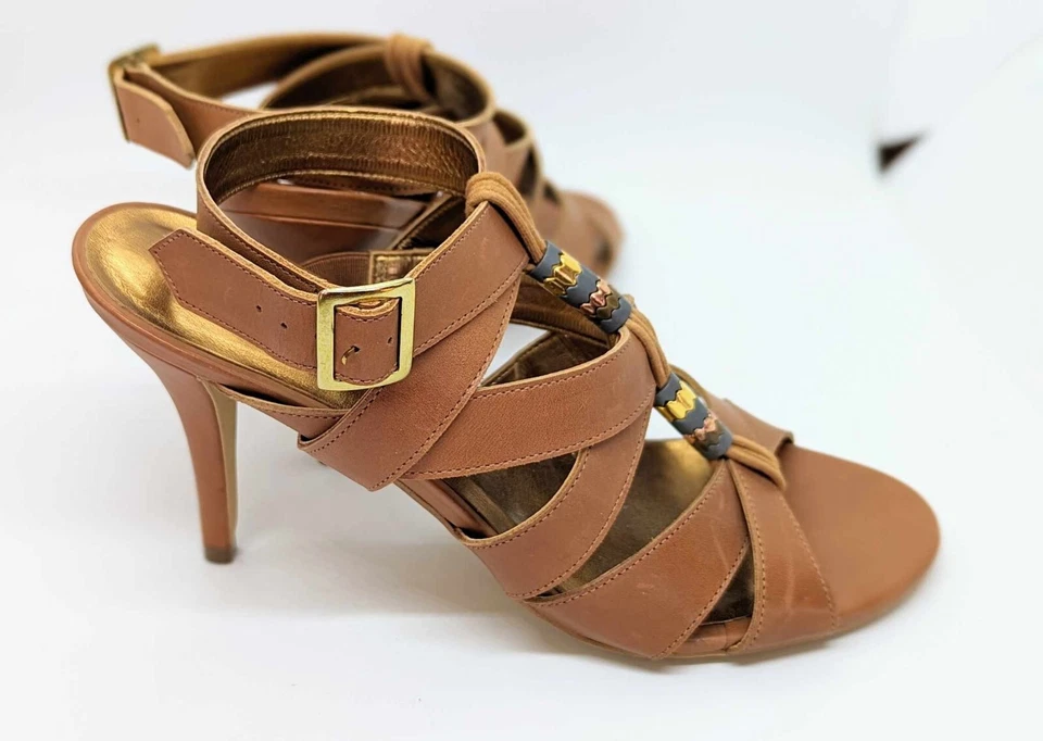 CYNTHIA VINCENT - WOMEN'S SANDAL WITH BEAD DETAIL IN BROWN - Image 3 of 3