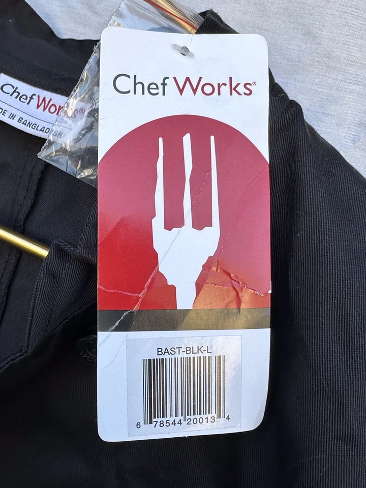 CHEF WORKS BAST-BLK-L Bastille Black Chef's Coat Adult Size LARGE -Free Shipping - Image 3 of 4