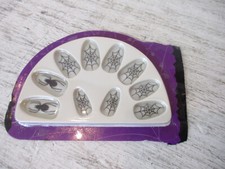 10 Pcs Halloween Fake Nails Press on Nails Spiders  Webs READ DESC.