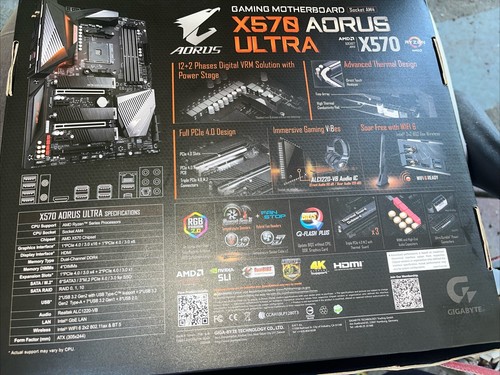 GIGABYTE X570 Aorus Elite AM4 ATX AMD Motherboard Open Box New - Afbeelding 2 van 11