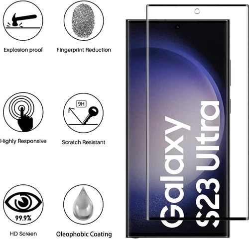 For Samsung Galaxy S23 Ultra + S22 Full Coverage Tempered Glass Screen Protector