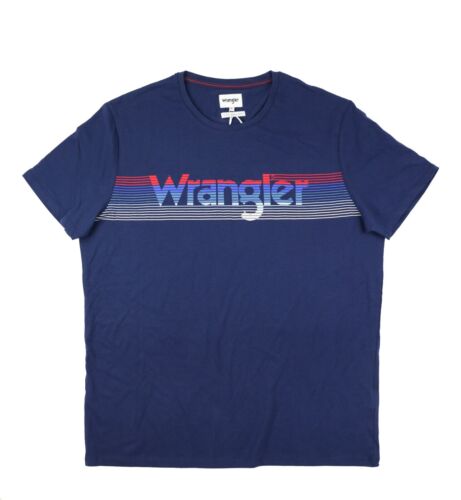 New Wrangler Born Ready Racing Stripes Logo T-Shirt Men's Sizes 100% Cotton  | eBay