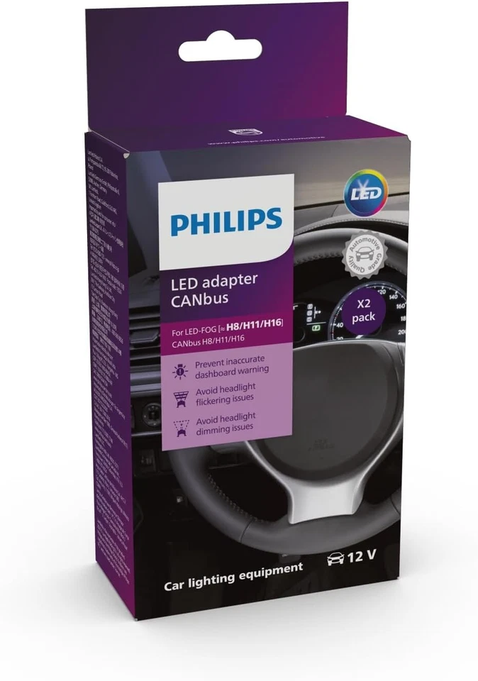 Philips LED Canbus Error Canceler H11 Head Light Low Beam Stop Flicker Fix Lamp - Image 2 of 4