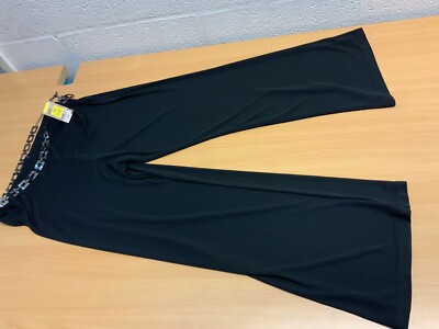 MARKS AND SPENCER M&S BLACK TROUSERS 16S NEW METAL BELT RRP £32 UK