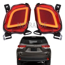For Toyota Highlander 2014-2019 LED Rear Light Bumper Lamp Reflector Brake Pair