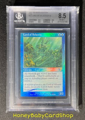 MTG Seventh Edition Foil 2001 Lord of Atlantis BGS 8.5Q++ (B. Quad