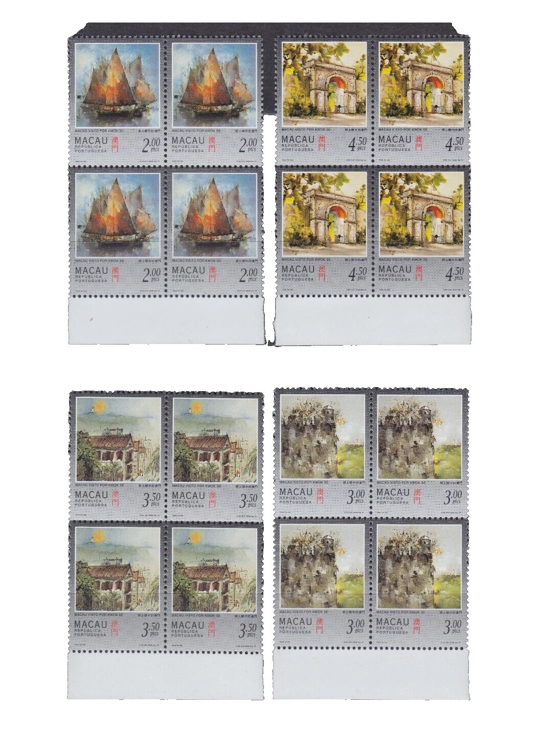 En excelente estado nunca abisagrado/estampillada sin montar o nunca montada Negro estampillas de Macau