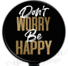 Fun Retractable Badge Reel, Positive Saying ID Badge Clip Holder - 6382B