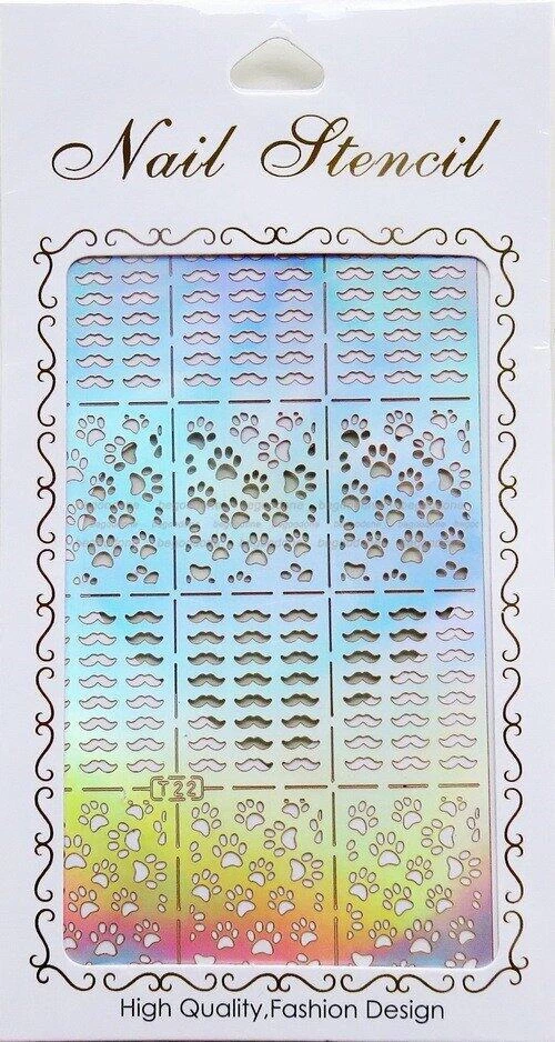 Vinyl Nail Art Manicure Stencil Guide Manicure Tip Sticker Cute Feet Beard Style - Image 2 of 2