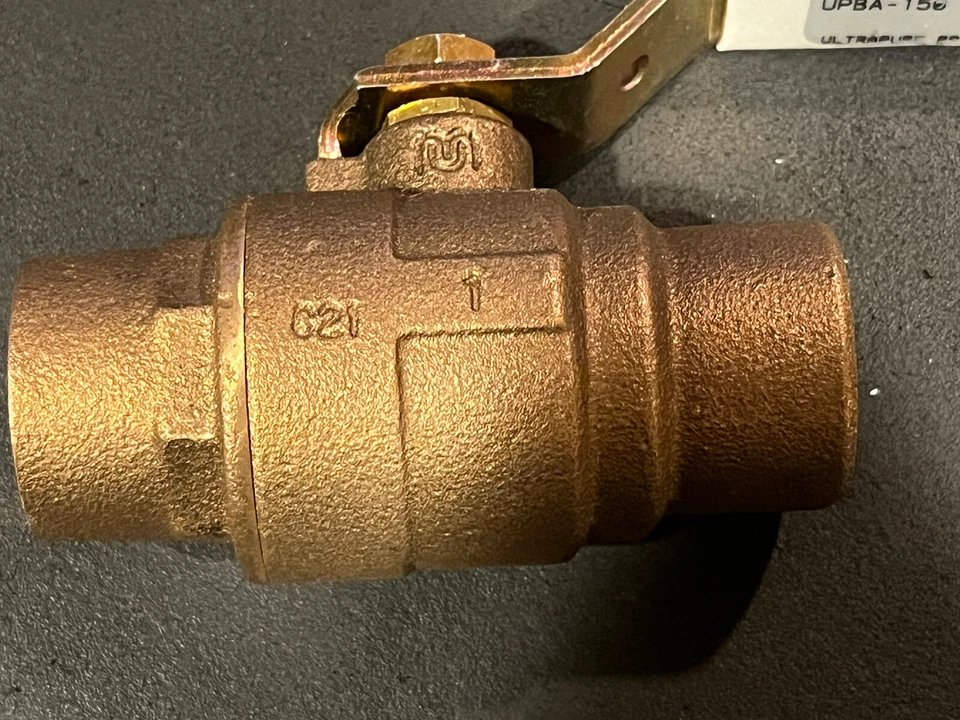 1" CxC, Std. Port, Lead-Free Bronze Ball Valve, 600 WOG, 150 WSP, MADE IN USA - Image 2 of 4