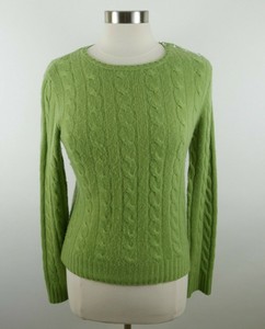 Evelyn Grace para Mujer Cachemira Cable de punto Suéter Verde Oliva Cuello Redondo Ls medio | eBay