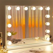 Specchio Hollywood con Illuminazione Luci LED Trucco Specchio Trucco Bianco F17