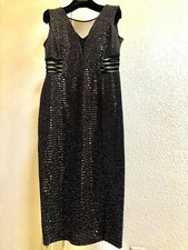 Shiny Black Evening Dress/Brand-Enfocus/Size10/90%Poliester,10%Spandex