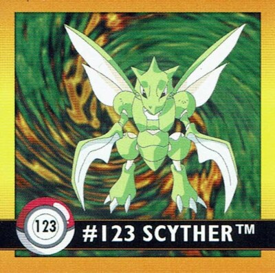 Pokemon Series 1 Sticker Original 1999 Nr. 123 Scyther