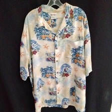Walt Disney World Mickey Mouse Hawaiian Button-Up Shirt Surfing Woody Car Sz XL