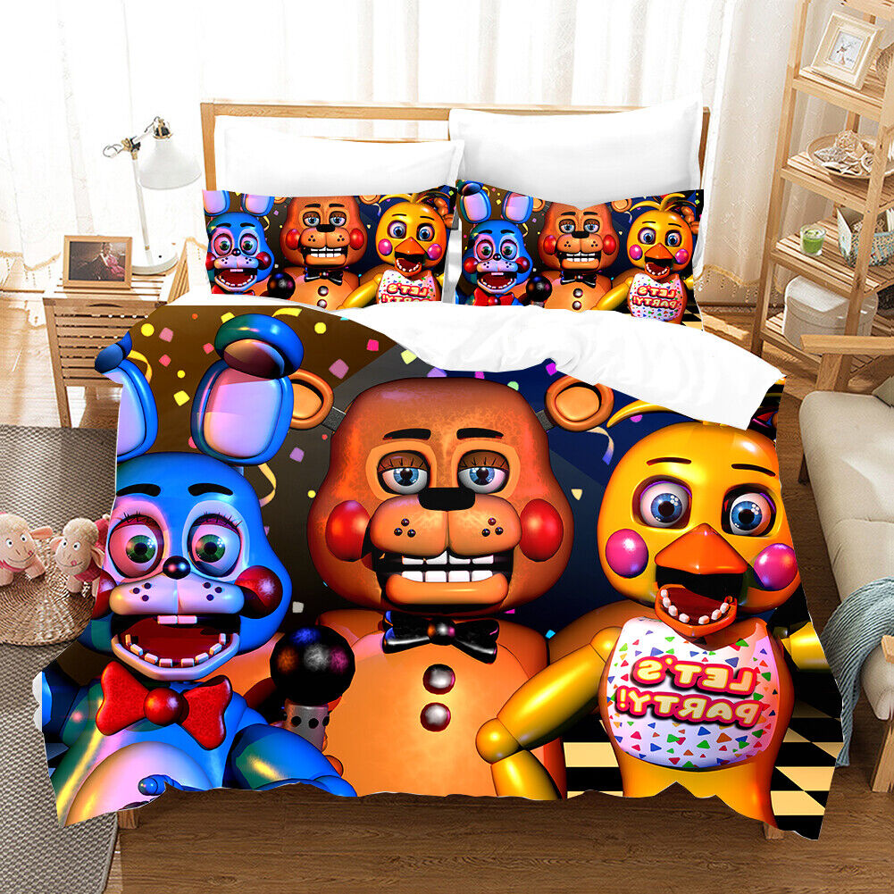 3D Five Nights at Freddy's Duvet/Quilt/Cover FNAF Bedding Set King  PillowCase F6 