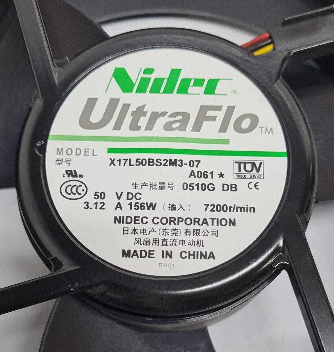 はな Nidec Ultraflo X17L50BS2M3-07 Axial Cooling Fan 50V 3.12 A