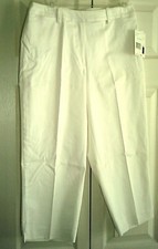 Vintage White Crop Pants NWT Liz Claiborne LizSport Size 12P Cotton Spandex