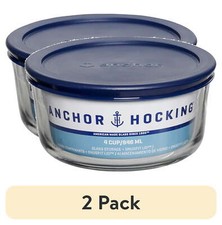 (2 pack)  Glass Food Storage Container with L...