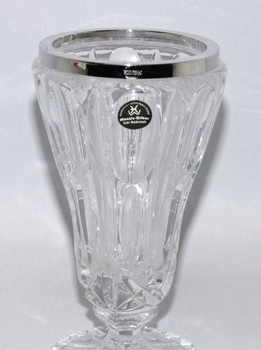 Kristall Vase 800er Silbermontur Emil Hermann Kerbschliff H. 16,0 cm D. 9,0 cm - Picture 4 of 11