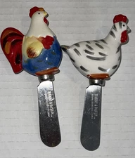 Rooster and chicken stainless steel cheese and butter spreaders Harry And David