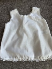 Vintage Baby White Cotton Slip with Embroidery Design Sz 12mos- Her Majesty