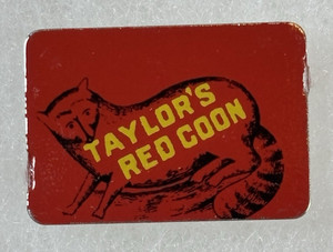 Vintage TOBACCO TIN TAG: 1890-1920  Taylor's Red Coon