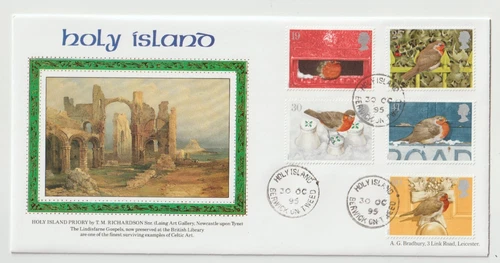 30/10/1995 UK GB FDC - Christmas 1995 - Holy Island Priory - Holy Island CDS