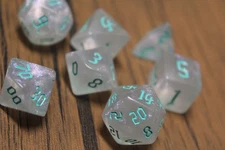 ✨ Blue Spark✨ 7 Dice Set  RPG DnD Dungeons Dragons AD&D Pathfinder d20
