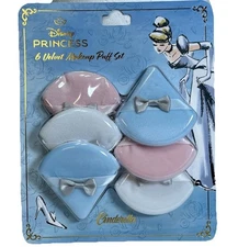 New Disney Princess CINDERELLA -  6 Velvet Makeup Puff Set