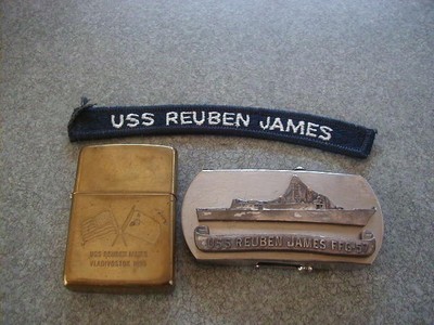RARE BRASS USS REUBEN JAMES VLADIVOSTOK 1990 ZIPPO TIGHT USED AS IS HAS WEAR