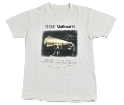Vintage Texas Albert Einstein Math Camp Scientist White Shirt Size Small