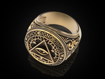 925 Starling Silver Handmade classical masonic ring all seeing eye pyramid ring
