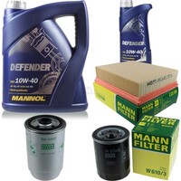 MANN-FILTER Inspektionspaket 6L Mannol Defender 10W-40 FüR Opel Vectra B 1.7 Td