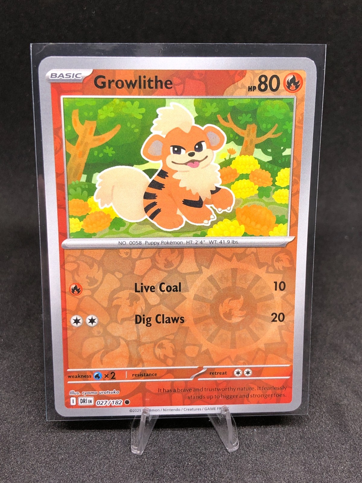 Pokémon TCG Growlithe 027/182 Destined Rivals Reverse Holo NM