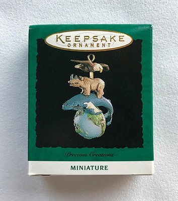 1995 Precious Creations ~ Animals on Top of Earth ~ Hallmark Miniature Ornament