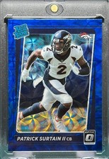 PATRICK SURTAIN II ROOKIE RARE SCOPE BLUE REFRACTOR PRIZM SPORTS CARD BRONCOS