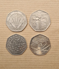 4 x 50p coins - NHS, Suffragettes, WWF, Issac Newton - rare