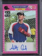 2021 Pro Set Metal - 1989 Pro Set Base Auto #PA-AG1 Anthony Gutierrez Pink #/20